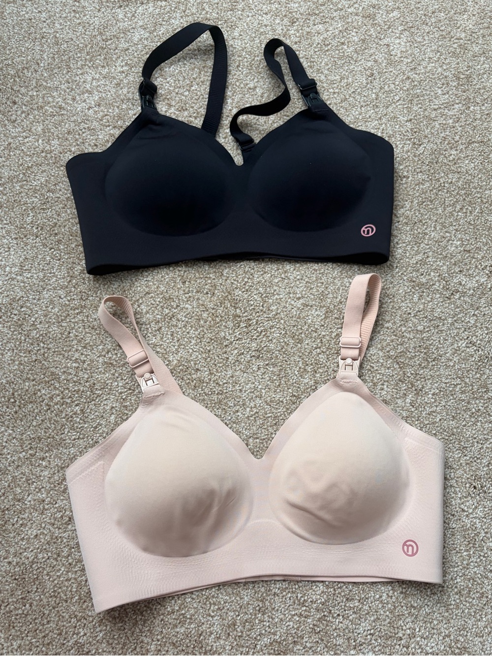 Momcozy Nursing Seamless Bra - Black & Blush